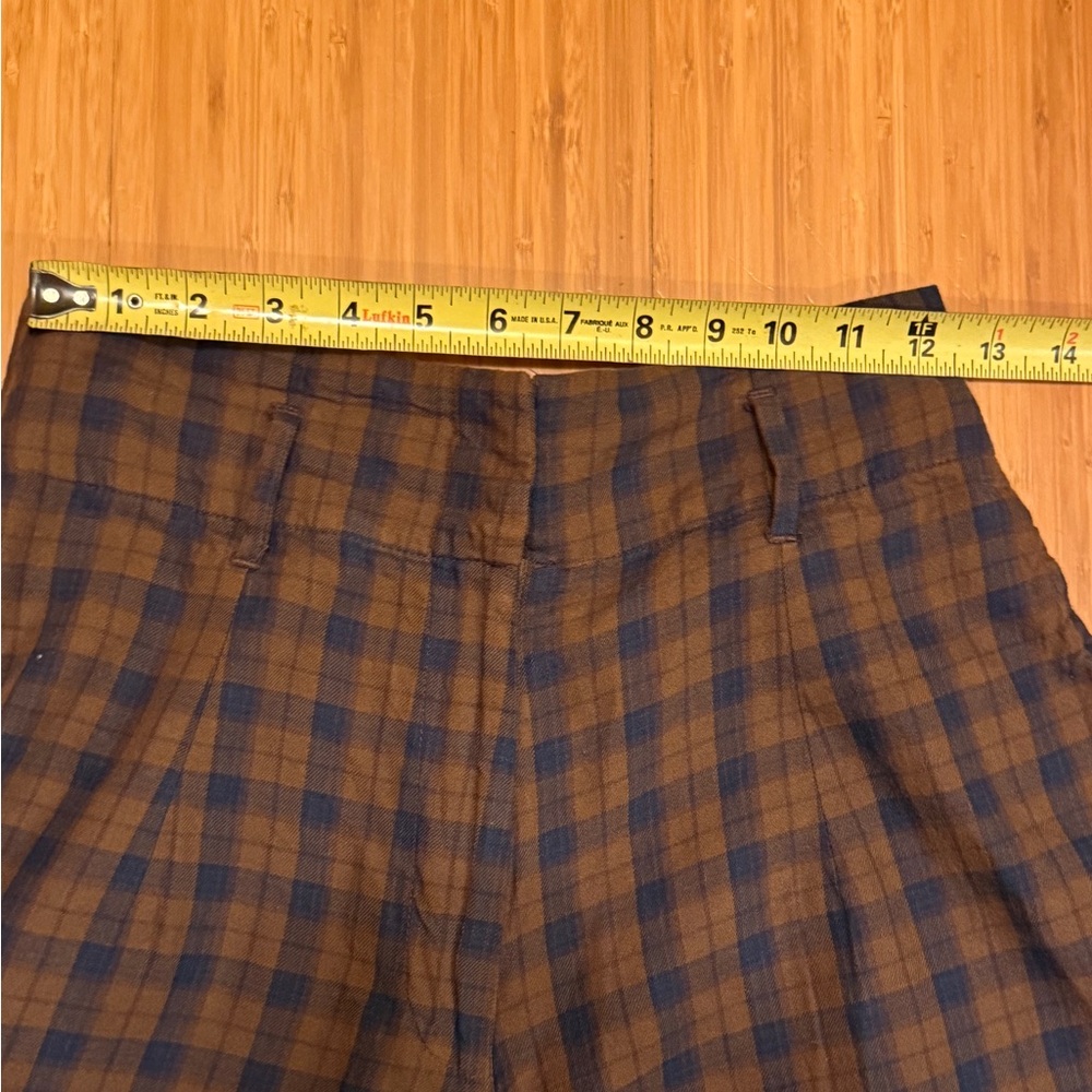 ASOS Women’s  Plaid Pants - Brown/ Blue Checkered Barrel Flannel - Picture 11 of 11